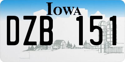 IA license plate DZB151