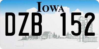 IA license plate DZB152