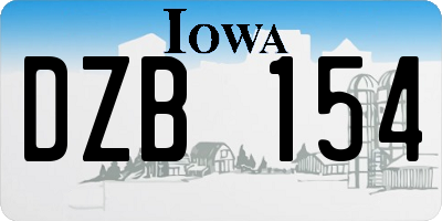 IA license plate DZB154