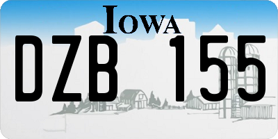 IA license plate DZB155