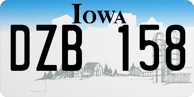 IA license plate DZB158