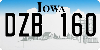 IA license plate DZB160