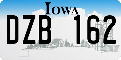 IA license plate DZB162