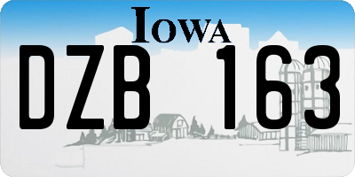 IA license plate DZB163