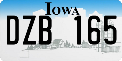 IA license plate DZB165