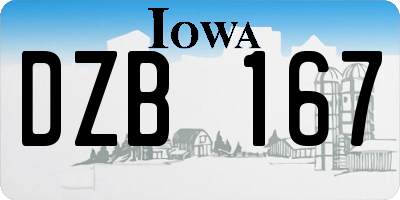 IA license plate DZB167