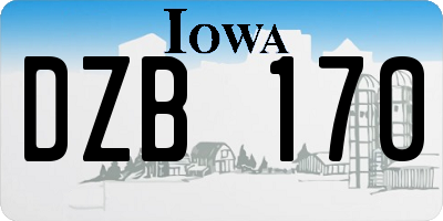 IA license plate DZB170