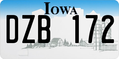 IA license plate DZB172