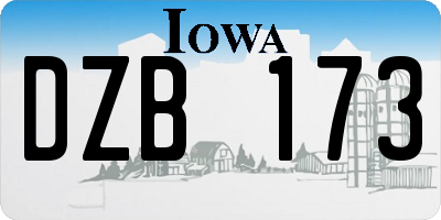 IA license plate DZB173