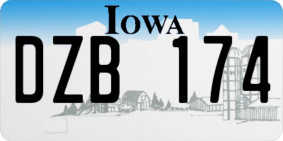 IA license plate DZB174