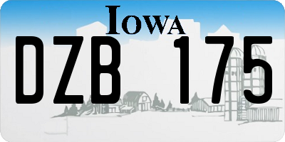IA license plate DZB175