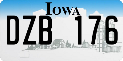 IA license plate DZB176