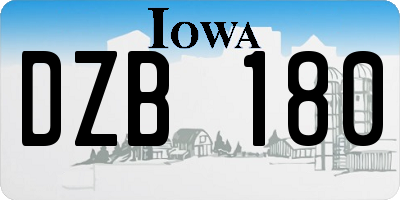 IA license plate DZB180