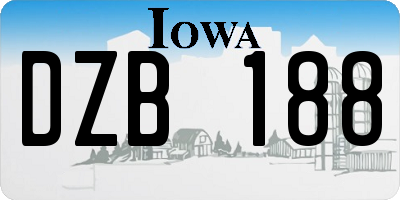 IA license plate DZB188