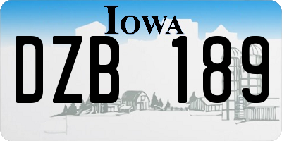 IA license plate DZB189