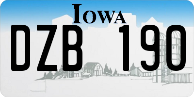 IA license plate DZB190