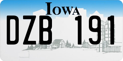 IA license plate DZB191