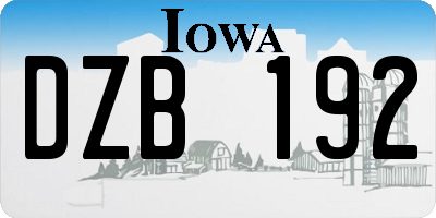 IA license plate DZB192