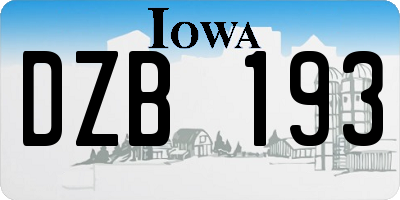 IA license plate DZB193