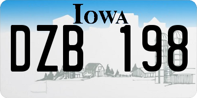 IA license plate DZB198