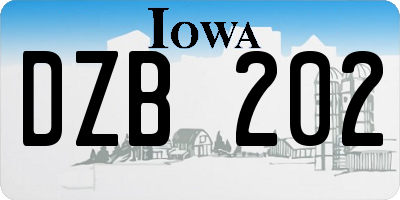 IA license plate DZB202