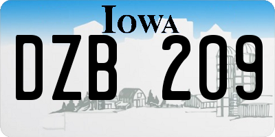 IA license plate DZB209