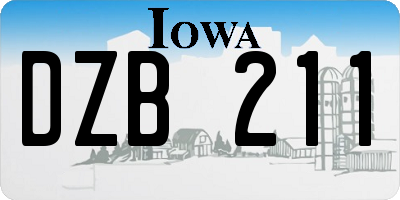 IA license plate DZB211
