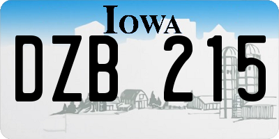 IA license plate DZB215