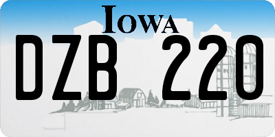 IA license plate DZB220