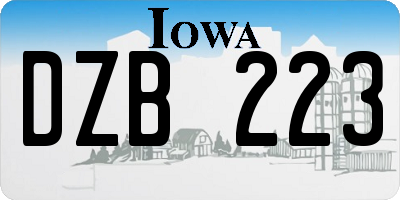 IA license plate DZB223