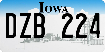 IA license plate DZB224
