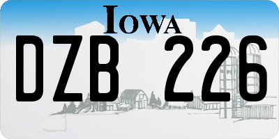 IA license plate DZB226