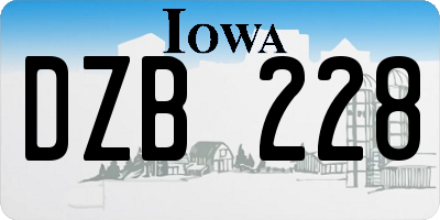 IA license plate DZB228