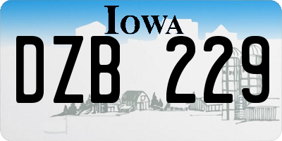 IA license plate DZB229