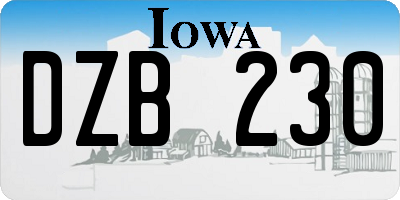 IA license plate DZB230