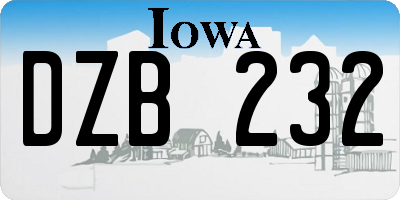 IA license plate DZB232