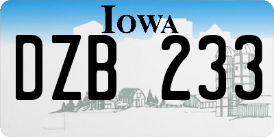 IA license plate DZB233