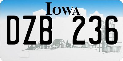 IA license plate DZB236