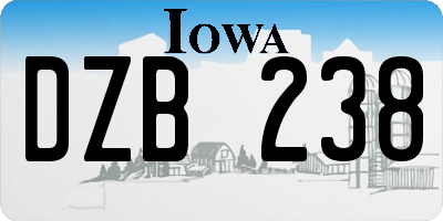 IA license plate DZB238