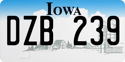 IA license plate DZB239