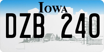 IA license plate DZB240