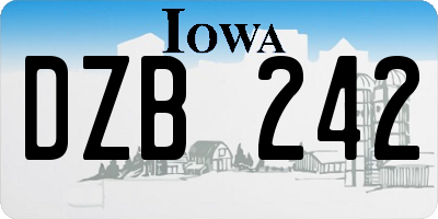 IA license plate DZB242