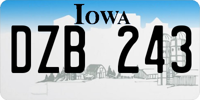 IA license plate DZB243