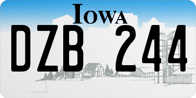 IA license plate DZB244