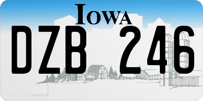 IA license plate DZB246