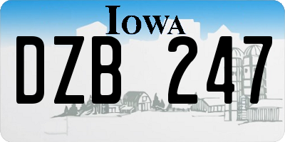IA license plate DZB247