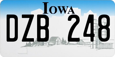 IA license plate DZB248
