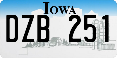 IA license plate DZB251