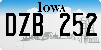 IA license plate DZB252