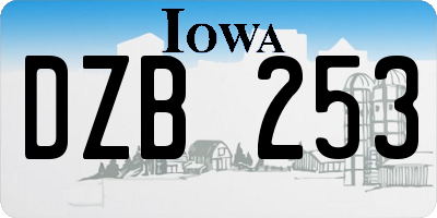 IA license plate DZB253